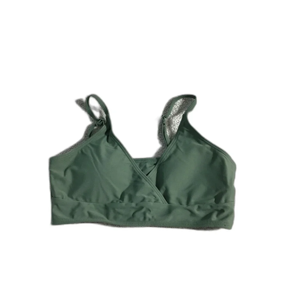Girls Green Bikini Set with Palm Skirt